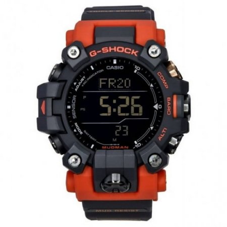 Casio G-Shock Mudman Master Of G-Land Digital Orange And Black Resin Strap Solar GW-9500-1A4 200M Men's Watch