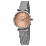 Fossil Carlie Mini Crystals Accents Pink Dial Quartz Women Watch, Blue