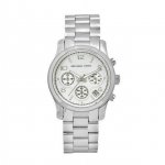 Michael Kors MK5076 Women's Stainless Steel Quartz Chronograph Silver Tone Di...