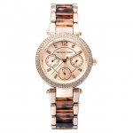 Michael Kors Women's Parker Chronograph Rose Gold-Tone Stainless Steel Watch MK6834