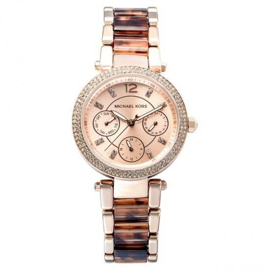 Michael Kors Women\'s Parker Chronograph Rose Gold-Tone Stainless Steel Watch MK6834