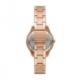 Fossil Women's Stella Three-Hand Date Rose Gold-Tone Stainless Steel Watch