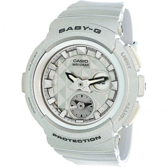 Casio Women\'s Baby G BGA195-8A Silver Rubber Quartz Sport Watch