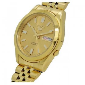 Seiko Men's Series 5 Automatic Gold Dial Watch SNKK20