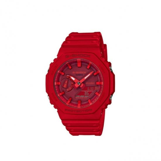 Casio G-Shock Alarm World Time Quartz Analog-Digital Red Dial Men\'s Watch GA2100-4A