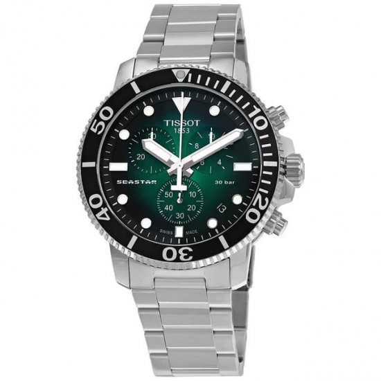 Tissot Seastar Chronograph Quartz Green Dial Men\'s Watch T120.417.11.091.01