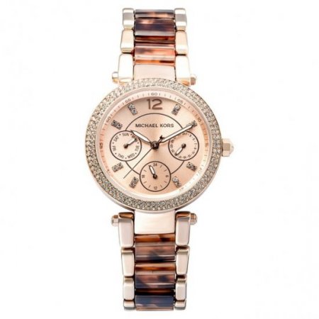 Michael Kors Women's Parker Chronograph Rose Gold-Tone Stainless Steel Watch MK6834