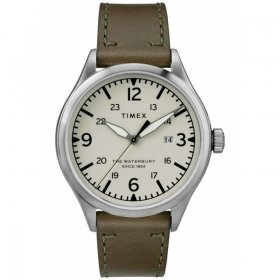 Timex The Waterbury Cream Dial Leather Strap Men's Watch TW2R71100