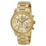 Michael Kors Ritz Chronograph Gold Dial Ladies Watch MK6356