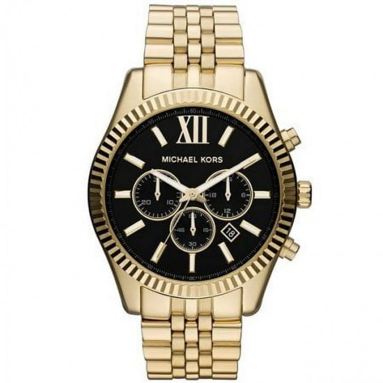 Michael Kors Men\'s Lexington Chronograph Gold-Tone Stainless Steel Watch 45mm MK8286