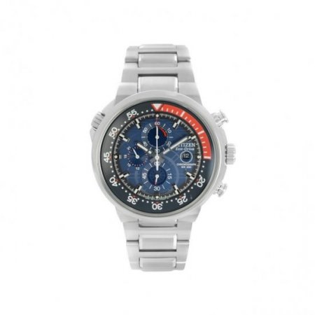 New Citizen Endeavor 46mm Steel Chronograph Blue Dial Men Watch CA0440-51L