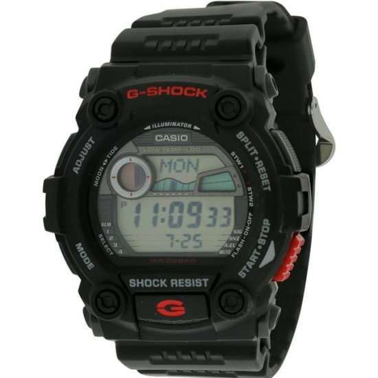 Mens G-Shock Rescue Stainless Watch - Black Rubber Strap - Black Dial - G7900-1