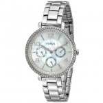 Women's Jacqueline Diamond Mother Of Pearl Dial Multi-Function Stainless Steel Watch ES3755