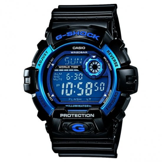 Casio Men\'s G-Shock Digital Quartz 200M WR Shock Resistant Watch Color: Black with Blue accents (G-8900A-1)