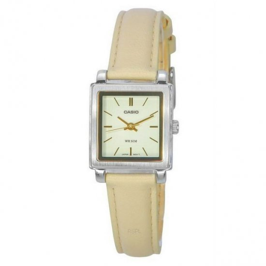 Casio Standard Analog Leather Strap Beige Dial Quartz LTP-E176L-5A Women\'s Watch