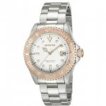 Invicta Men's Pro Diver Automatic SS White Textured Dial Rose-Tone Bezel