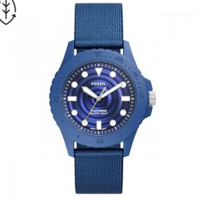 Fossil FS5893 Tide Ocean Material Dial Solar Powered 100 m Mens Watch, Blue