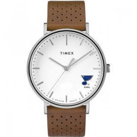 Timex Womens Timex Saint Louis Blues St Watch Bright Whites Leather