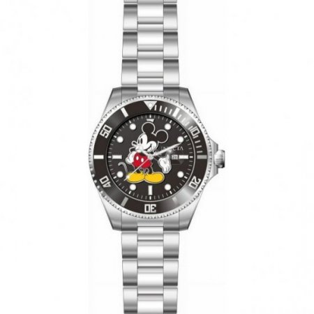 Invicta Men's Disney Mickey Mouse Black Yellow Dial limited Edition Stainless Steel Quartz Watch