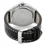 Men's II Silver Dial Black Leather