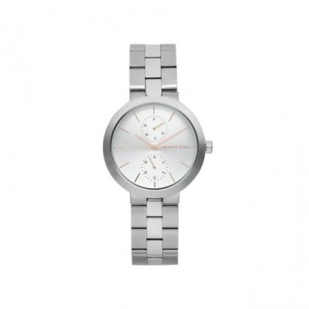 New Michael Kors Garner Steel 38 mm Silver Dial Ladies Quartz Watch MK6407