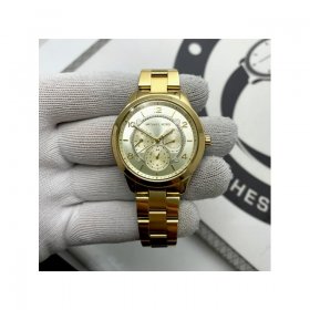 Michael Kors Runway 38mm Yellow PVD Steel Champagne Quartz Ladies Watch MK6588