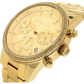 Michael Kors Ritz Chronograph Gold Dial Ladies Watch MK6356