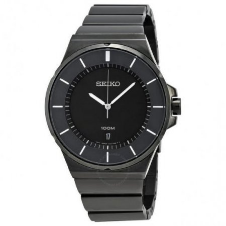 Seiko Men's SGEG21 Black Stainless Steel Quartz Watch