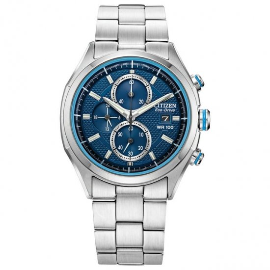 Citizen Chronograph Blue Dial Stainless Steel Men\'s Watch CA0430-54M