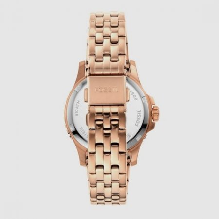 Fossil Women's FB-01 Three-Hand Date Rose Gold-Tone Stainless Steel Watch