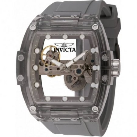 Invicta Men's S1 Rally Diablo 48mm Mechanical Gray Dial Silicon Band Watch