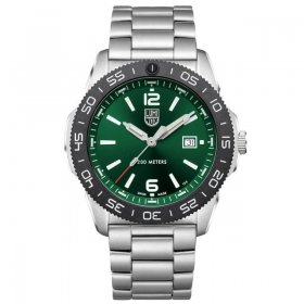 Men's Luminox Pacific Diver Stainless Steel Green Dial Dive Watch 3137