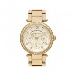 New with defects Michael Kors Mini Parker Champagne Dial Steel Watch MK6056