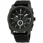 Fossil Men's Machine Chronograph, Black-Tone Stainless Steel Watch, FS4487