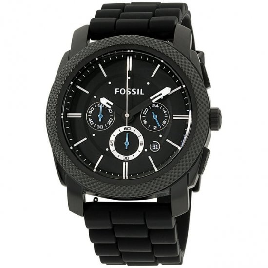 Fossil Men\'s Machine Chronograph, Black-Tone Stainless Steel Watch, FS4487