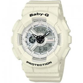 Baby-G BA110PP-7A White / White Resin Analog/Digital Quartz Women's Watch