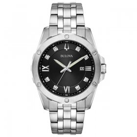 Bulova Men's Diamond Accent Watch and ID Bracelet Box Set 96K106