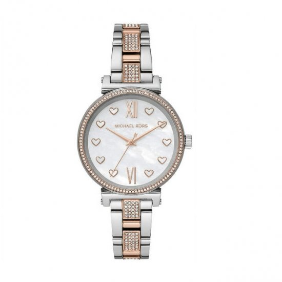 Michael Kors Sofie 36mm Two Tone Steel White MOP Dial Quartz Ladies Watch MK4458