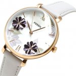 Fossil Women's Jacqueline ES4672 Rose-Gold Leather Japanese Quartz Fashion Watch