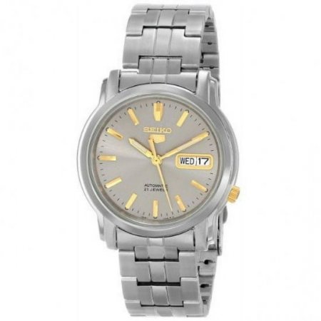 Seiko Men's SNKK67"Seiko 5" Grey Dial Stainless Steel Automatic Watch