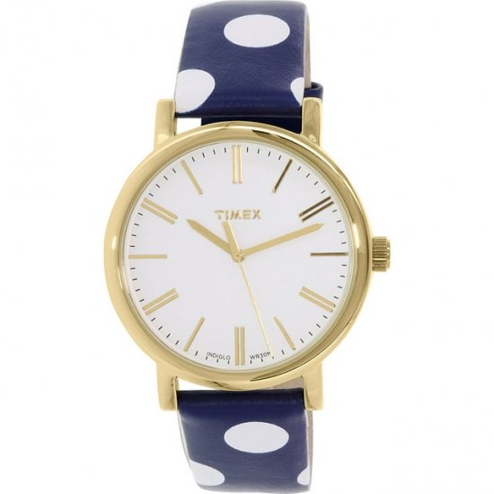 Timex Women\'s Originals TW2P63500 Blue/White Leather Analog Quartz Fashion Watch