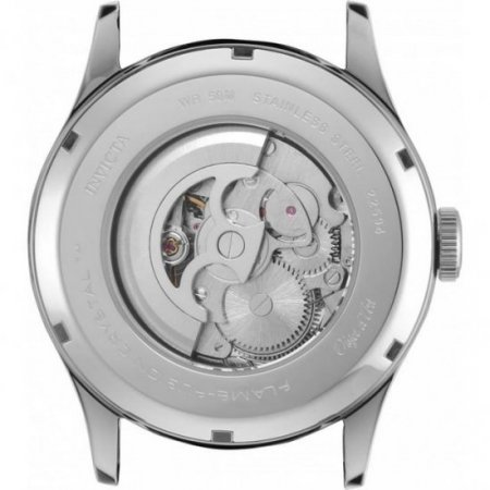 Invicta 22594 Men's Objet D Art White and Silver Skeleton Dial Black Leather Strap Automatic Watch