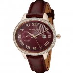 Whitley Burgundy Dial Burgandy Leather Ladies Watch MK2430