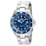 Invicta Men's 43mm 'Pro Diver' Quartz Blue Dial Date Stainless Steel Watch-22019