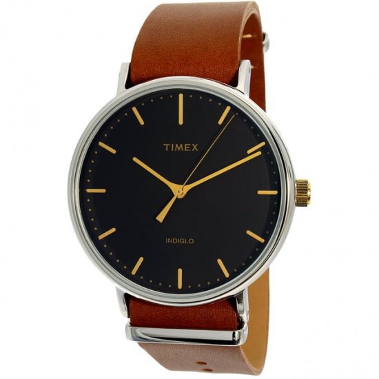 Men\'s Weekender Fairfield TW2P97900 Brown Leather Quartz Dress Watch