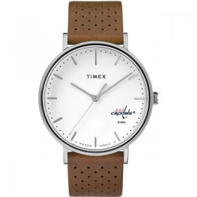 Timex Womens Timex Washington Capitals Watch Bright Whites Leather