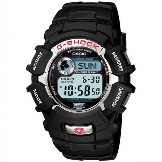 Casio Men\'s G-Shock Solar-Powered Black Resin Sport Watch