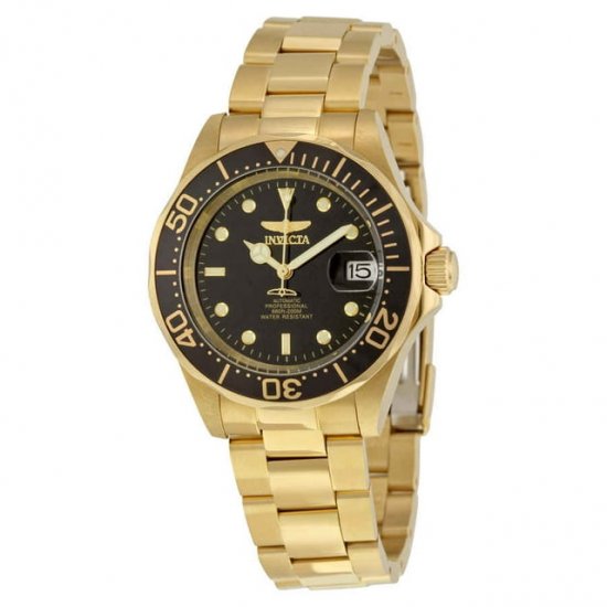 Invicta Pro Diver Automatic Black Dial Gold-plated Men\'s Watch 8929