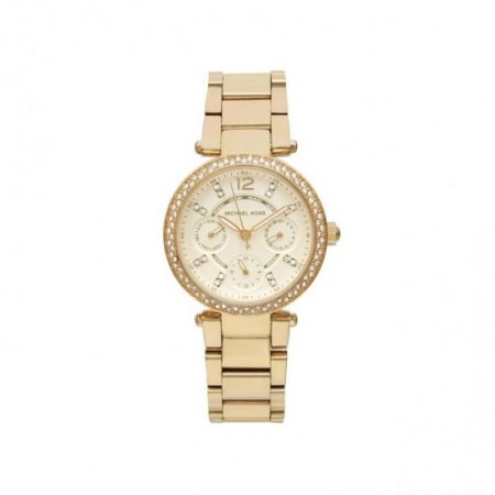 New with defects Michael Kors Mini Parker Champagne Dial Steel Watch MK6056