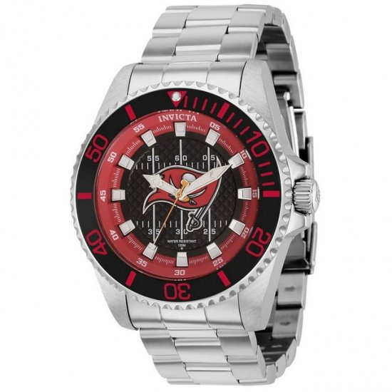 Invicta NFL Black and Red and Grey and White Dial Men\'s Watch 36949